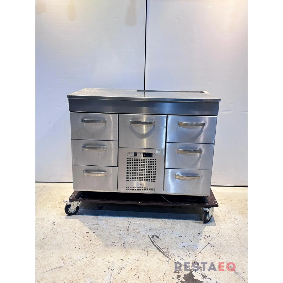 Baarimestarintyöpöytä laatikostolla 1200 - Inox