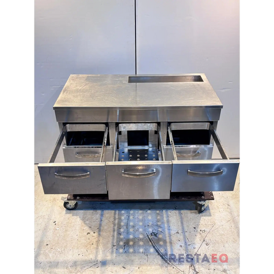 Baarimestarintyöpöytä laatikostolla 1200 - Inox