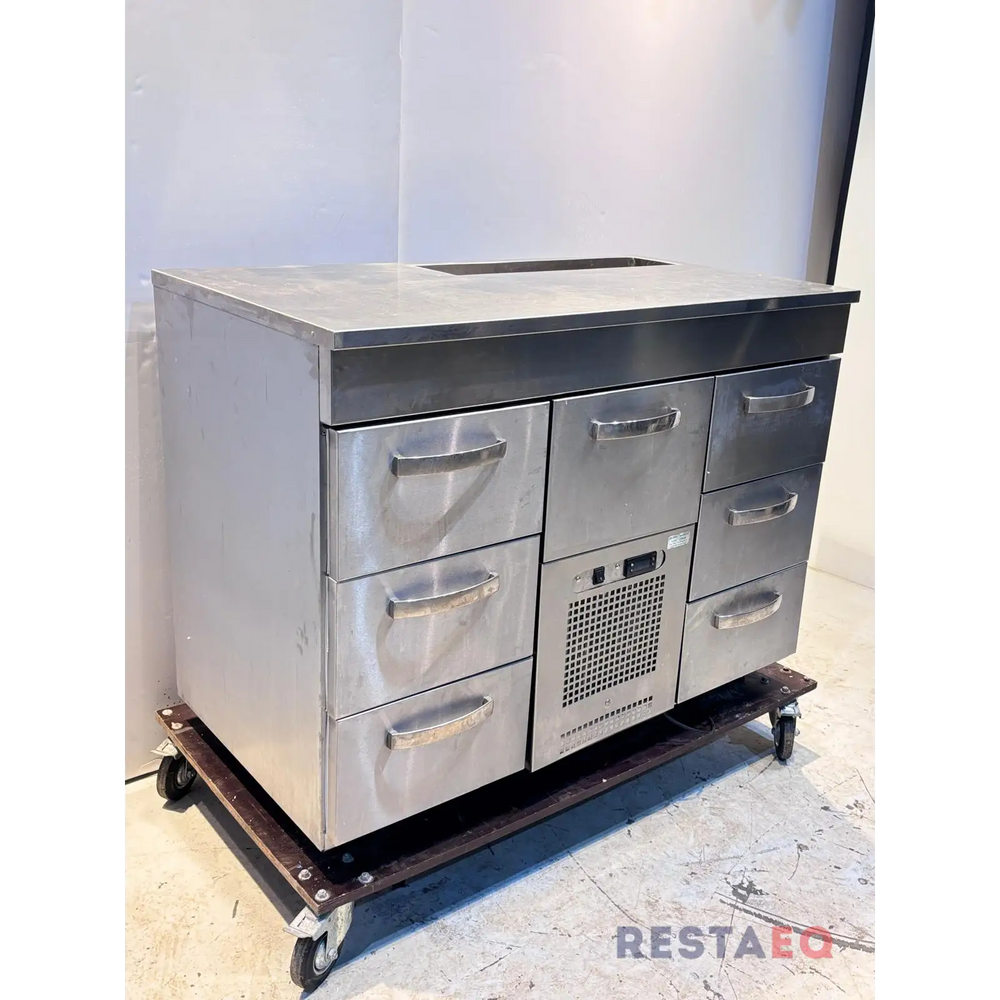 Baarimestarintyöpöytä laatikostolla 1200 - Inox