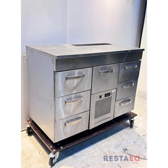 Baarimestarintyöpöytä laatikostolla 1200 - Inox