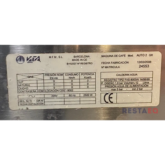 Espresso Cappuccino kahvikone Maquina de Cafe model AUTO 2