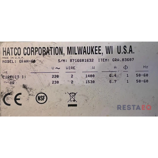 Hatco lämmitin GRAH-60 - Hatco
