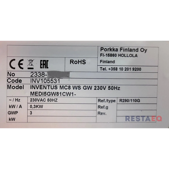 Inventus MC lääkekylmäkaappi MC8 WS GW - Porkka