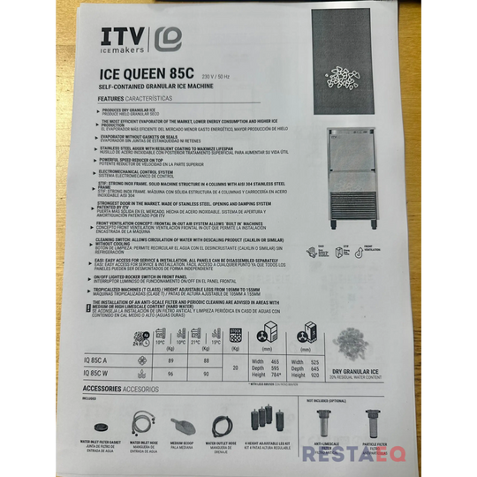 ITV jäähilekone ICE QUEEN IQ 85C AIRE 220-50 - ITV