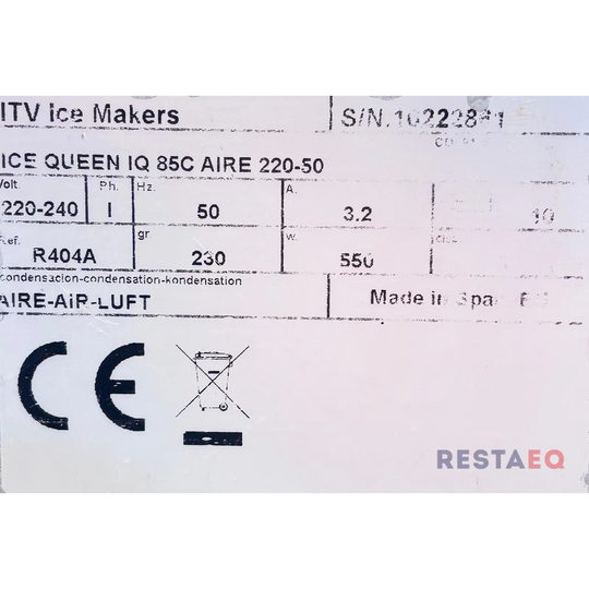 ITV jääpalakone ICE QUEEN IQ 85C AIRE 220-50 - ITV