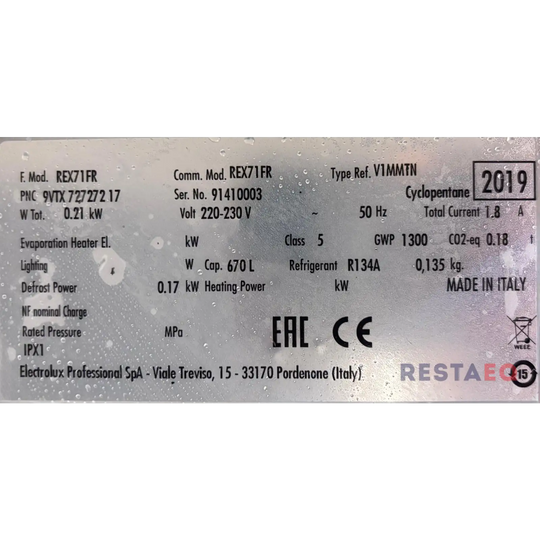 Jääkaappi e-Lux REX71FR - Electrolux