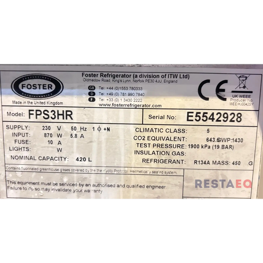 Järeä kylmäkasauspöytä FPS3HR 1720 - Foster