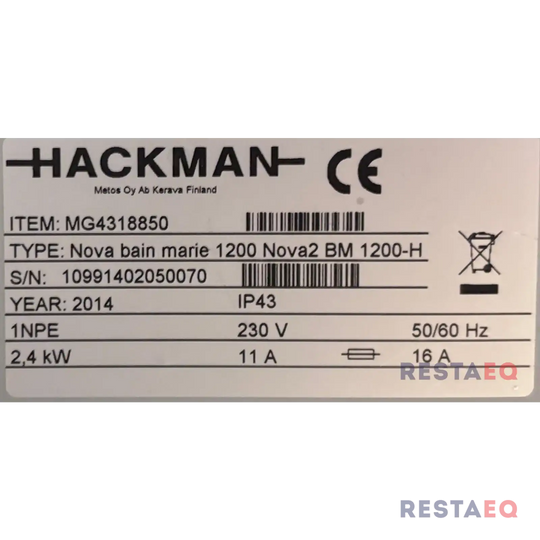 Lämmin buffetvaunu Nova bain marie 1200 Nova2 BM 1200H