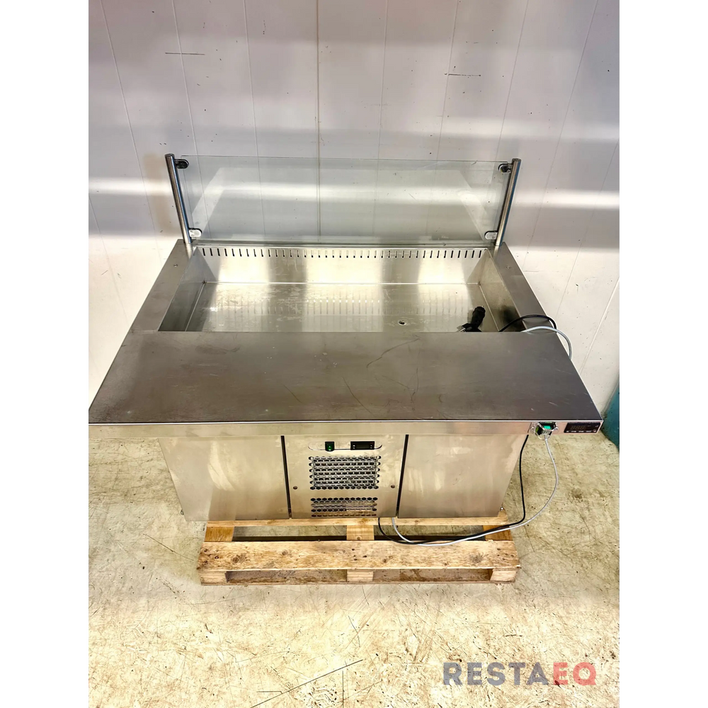 Kylmäallas kylmäkaapeilla ja lämpökasaustasolla 1200 - Inox