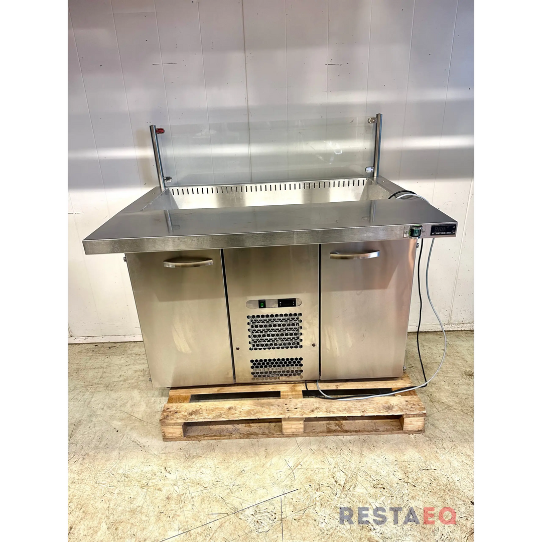 Kylmäallas kylmäkaapeilla ja lämpökasaustasolla 1200 - Inox