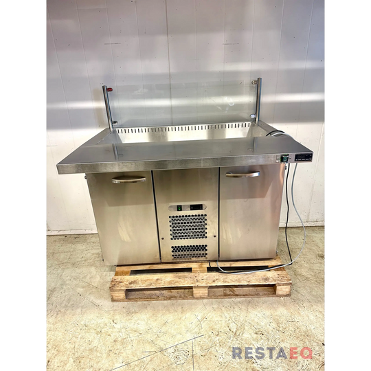 Kylmäallas kylmäkaapeilla ja lämpökasaustasolla 1200 - Inox