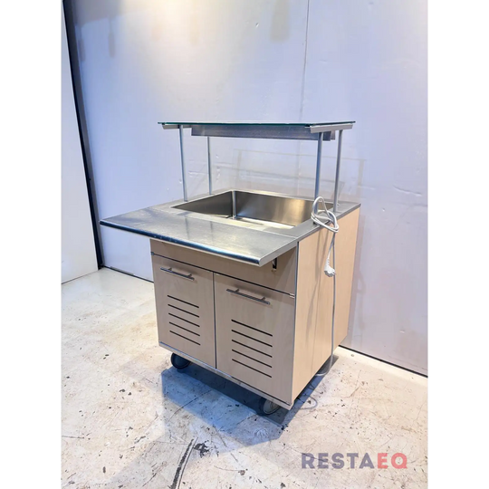 Kylmäbuffetvaunu 800 tasaisella roiskesuojalla - Metos