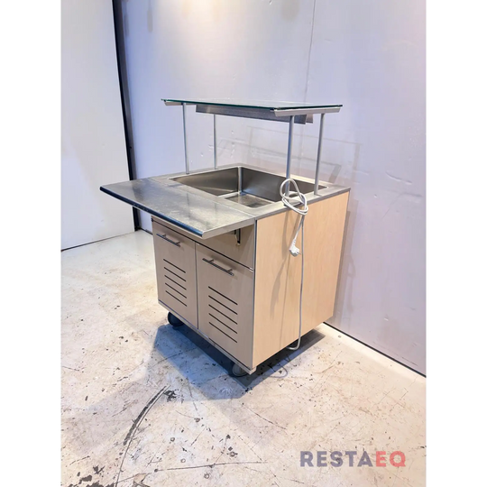 Kylmäbuffetvaunu 800 tasaisella roiskesuojalla - Metos