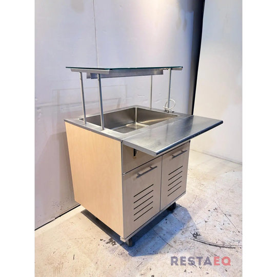 Kylmäbuffetvaunu 800 tasaisella roiskesuojalla - Metos