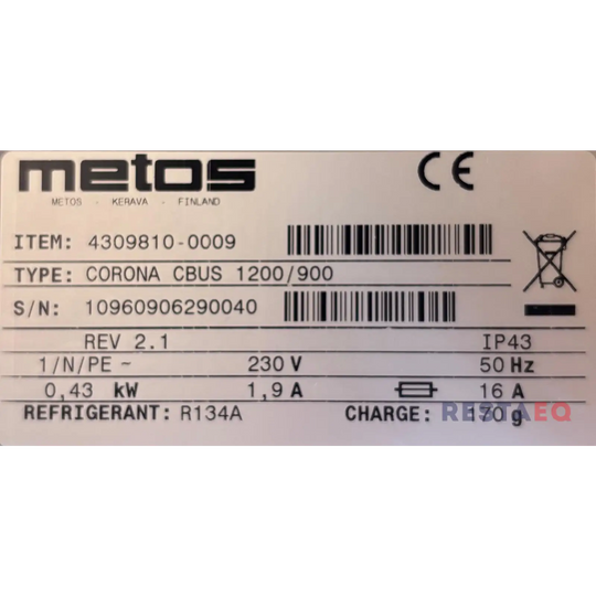 Kylmäbuffetvaunu Corona Cbus roiskesuojilla 1200 - Metos