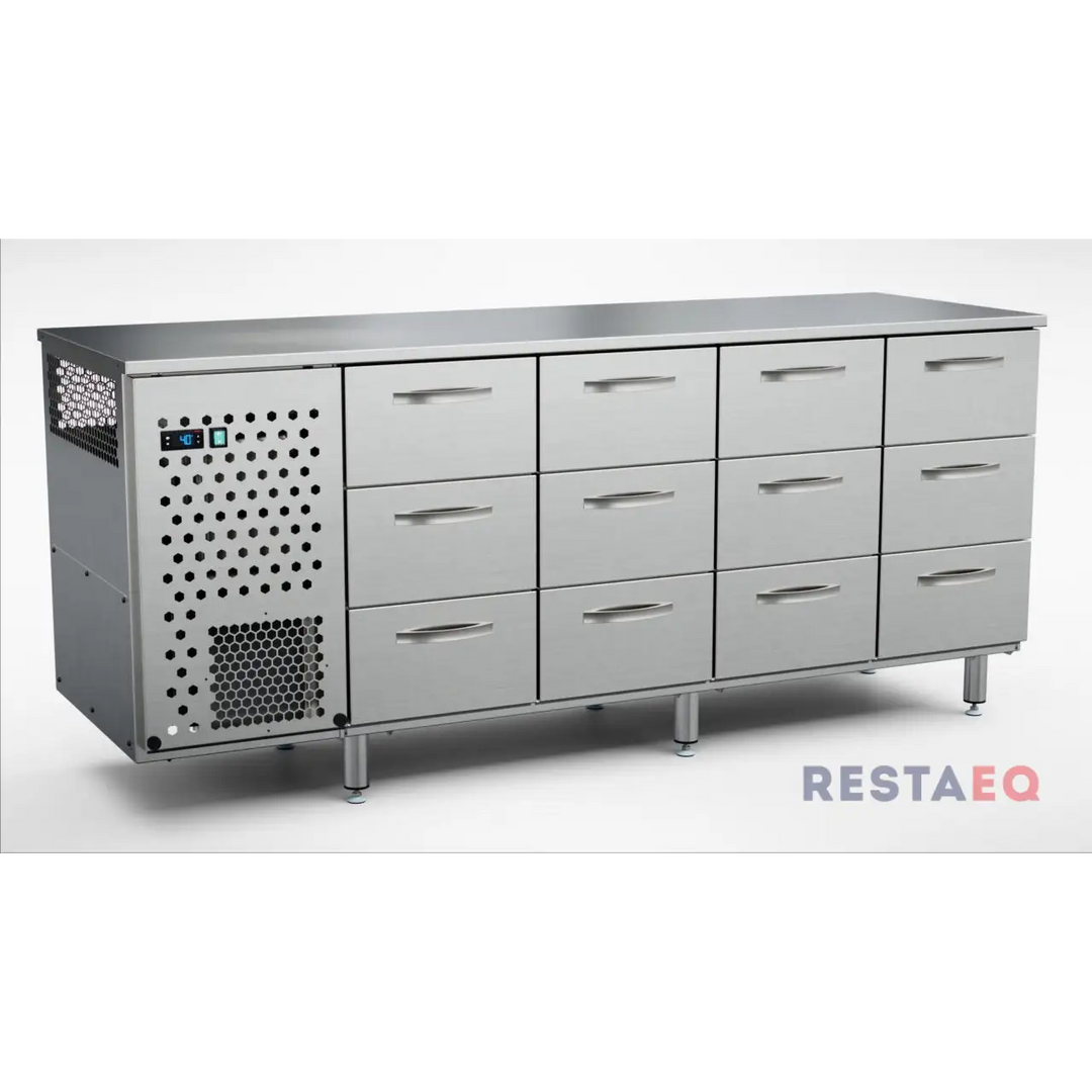 Kylmävetolaatikosto 12 laatikkoa TSK - 20012 - Inox