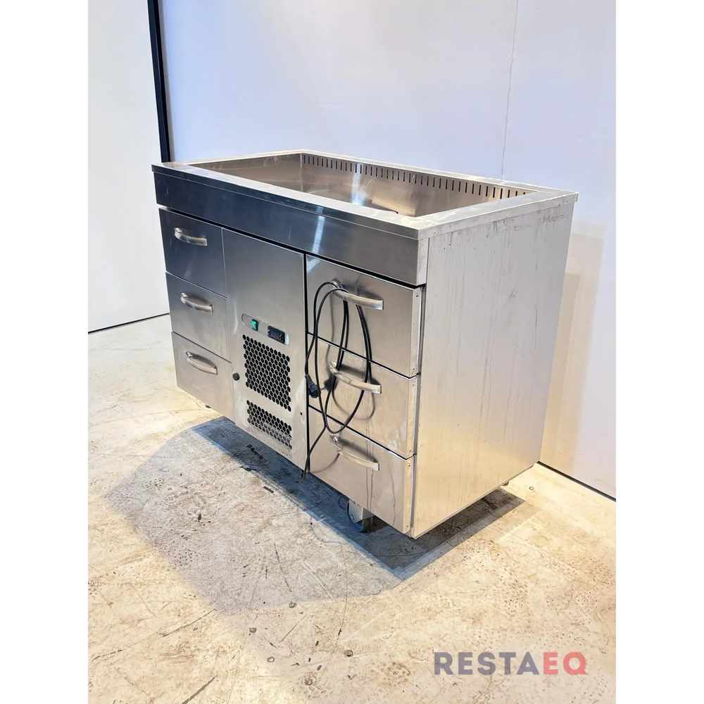 Kylmävetolaatikosto kylmäaltaalla 1200 - Inox