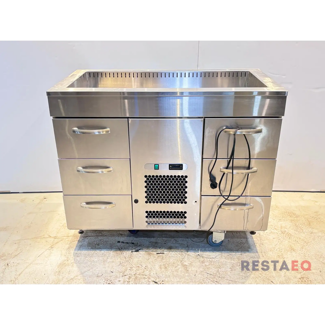 Kylmävetolaatikosto kylmäaltaalla 1200 - Inox