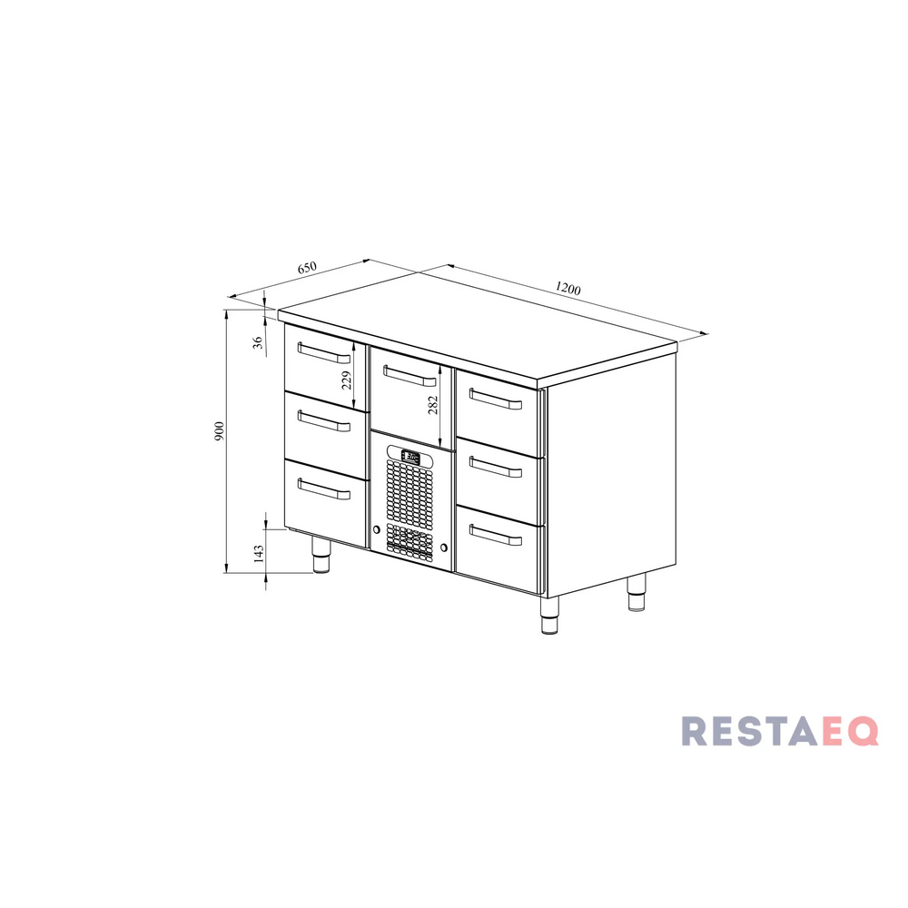 Kylmävetolaatikostot elintarvikkeille VLE 1207 - Restmec