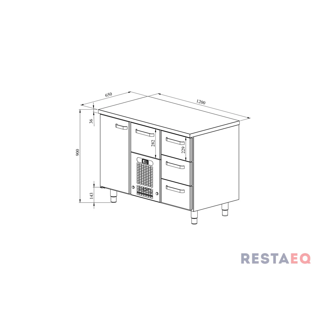 Kylmävetolaatikostot elintarvikkeille VLE 1214 - Restmec