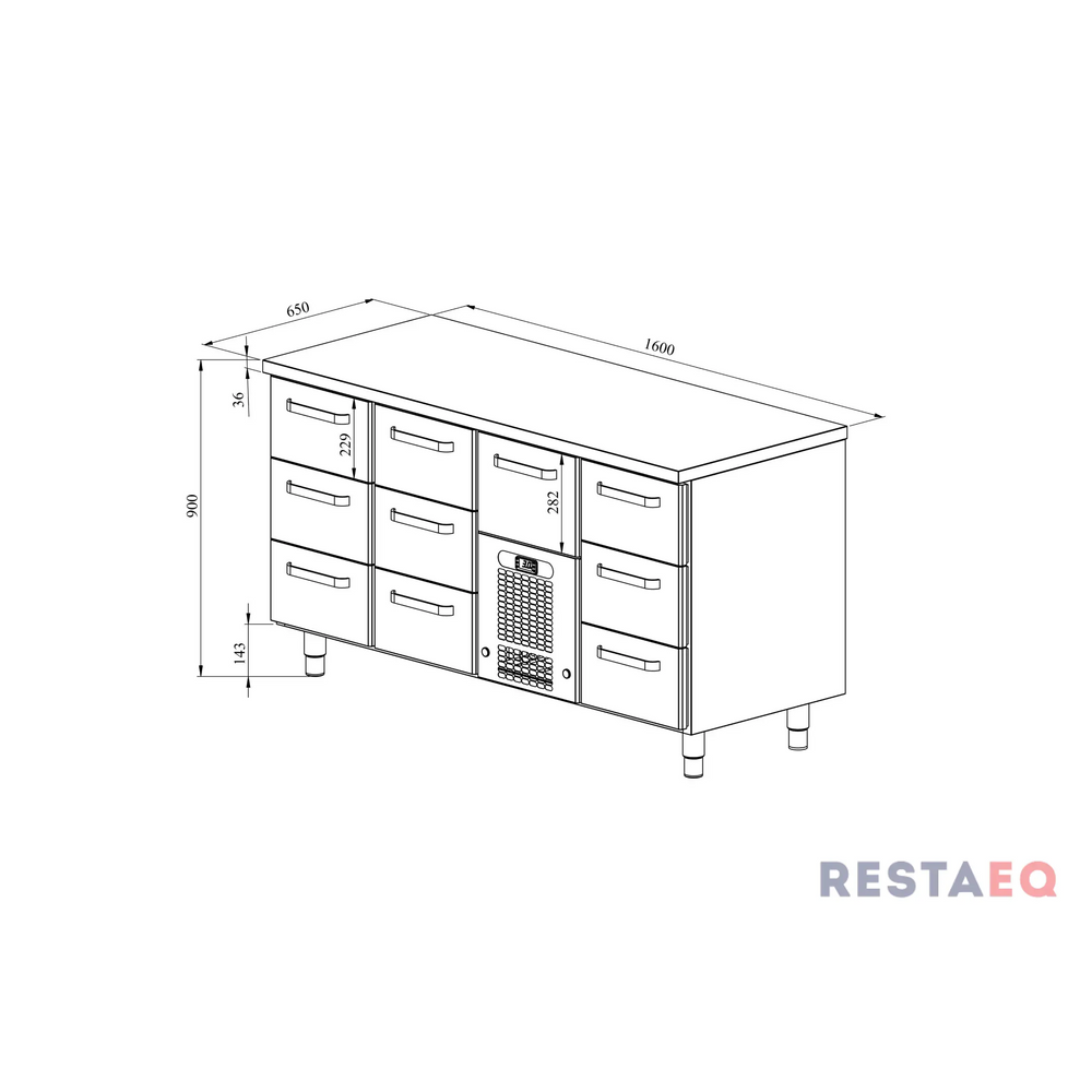 Kylmävetolaatikostot elintarvikkeille VLE 16010 - Restmec