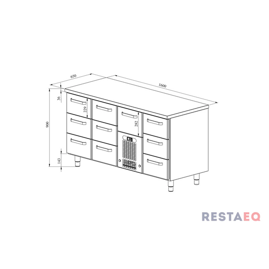 Kylmävetolaatikostot elintarvikkeille VLE 16010 - Restmec
