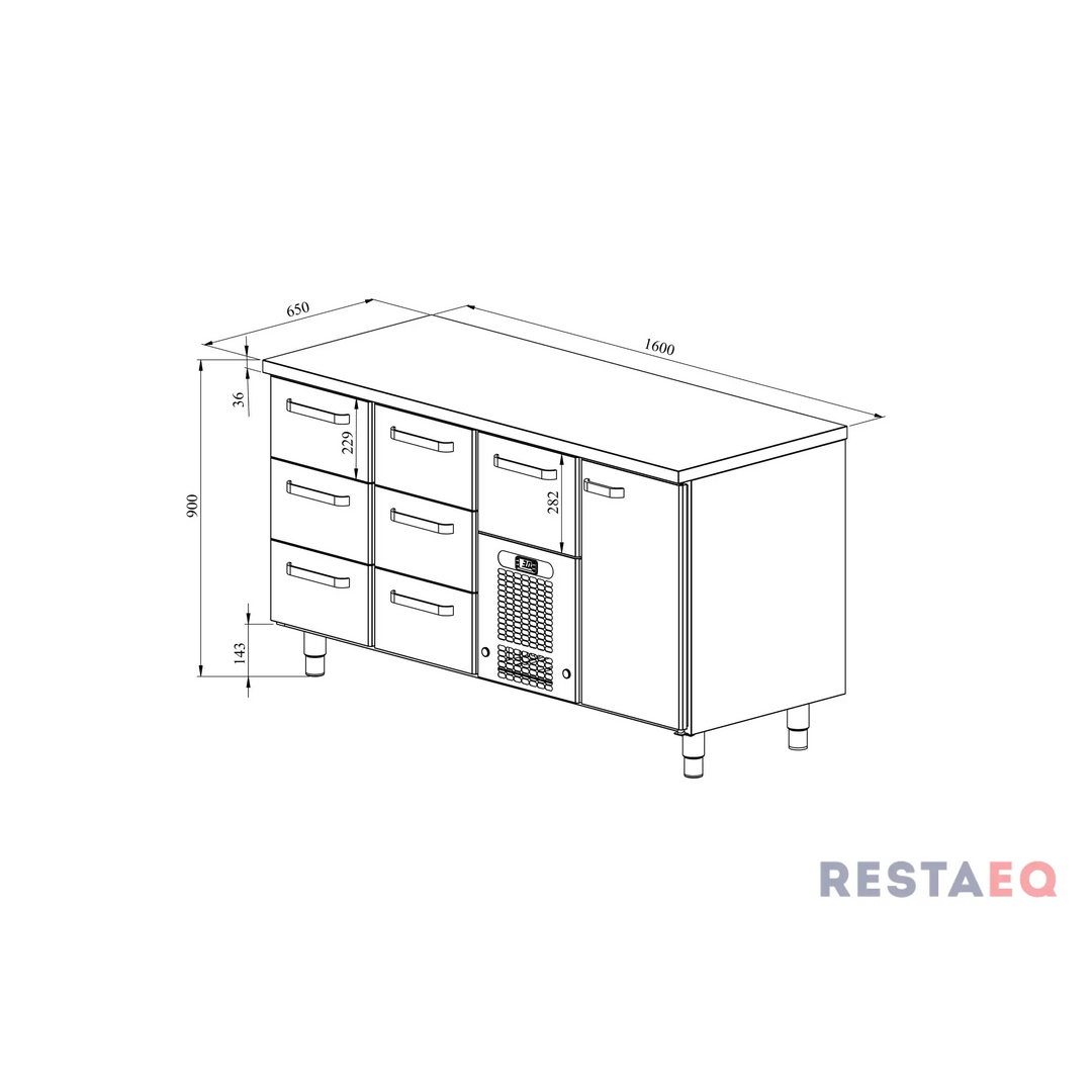 Kylmävetolaatikostot elintarvikkeille VLE 1617 - Restmec