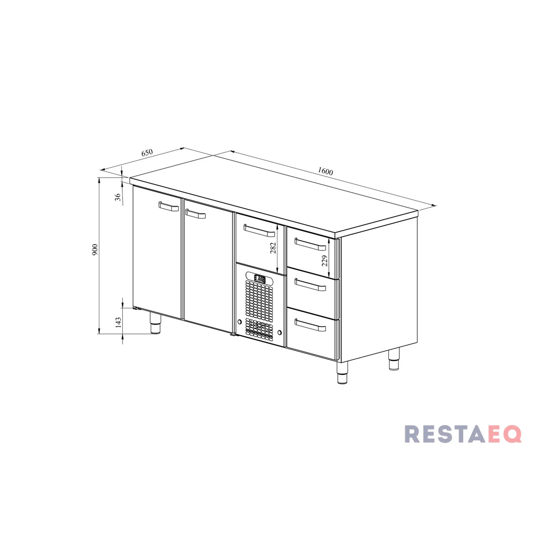 Kylmävetolaatikostot elintarvikkeille VLE 1624 - Restmec