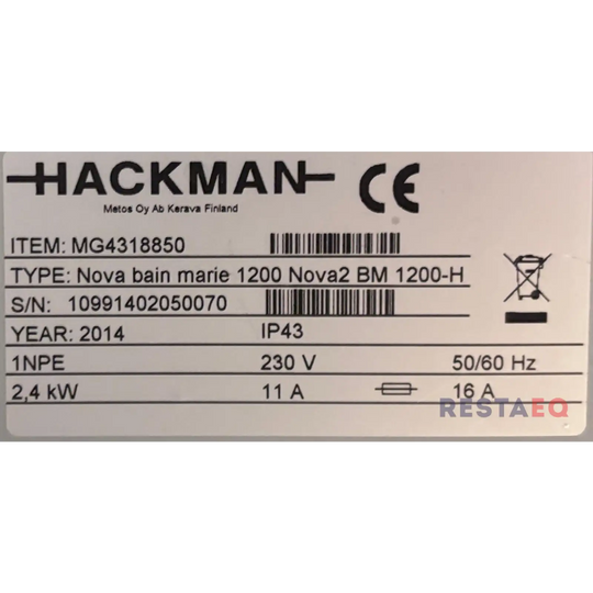 Lämmin buffetvaunu Nova bain marie 1200 Nova2 BM 1200H