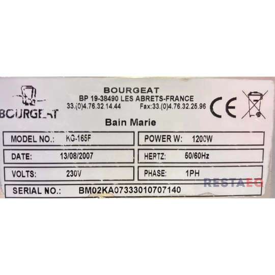 Lämpöhaude 1/1 GN - Bourgeat