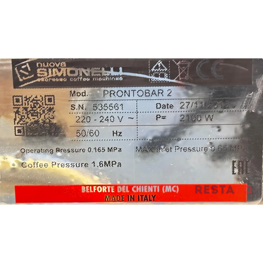 Nuova Simonelli Prontobar 2 AD Super-automaattinen