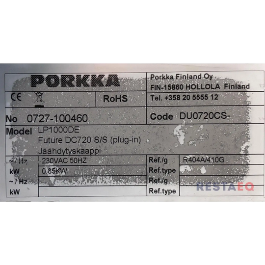 Porkka pikajäähdytyskaappi LP 1000 DE - Porkka