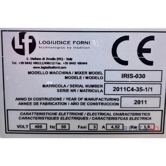 Taikinakone Forni IRIS-030 - Logiudice Forni