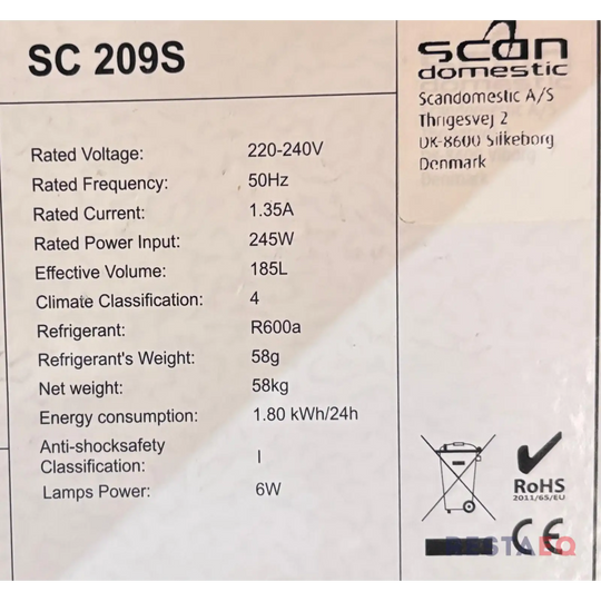 Tiskinalusjääkaappi liukuovilla Scan SC 290 S - Scan