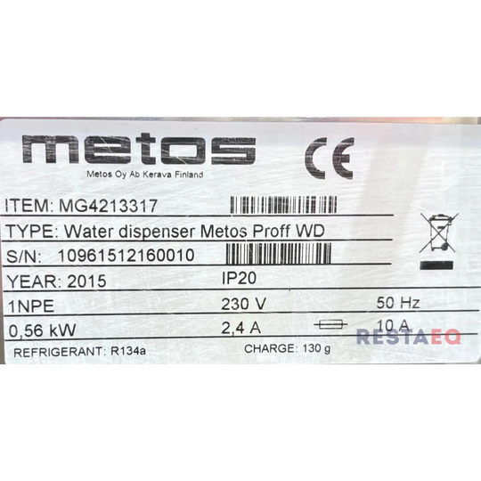 Vesiannosteluautomaatti Metos Proof WD - Metos