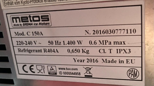 Jääpalakone suurella altaalla C150A allas 250kg