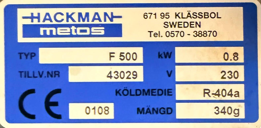 Pakastin Metos F500