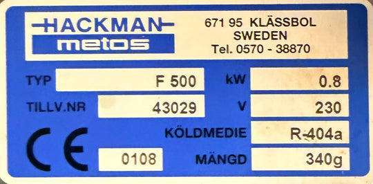 Pakastin Metos F500