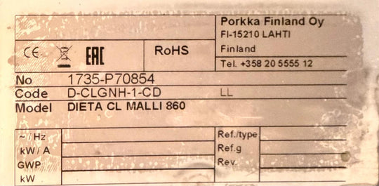 Kylmävetolaatikosto ovella CL 860