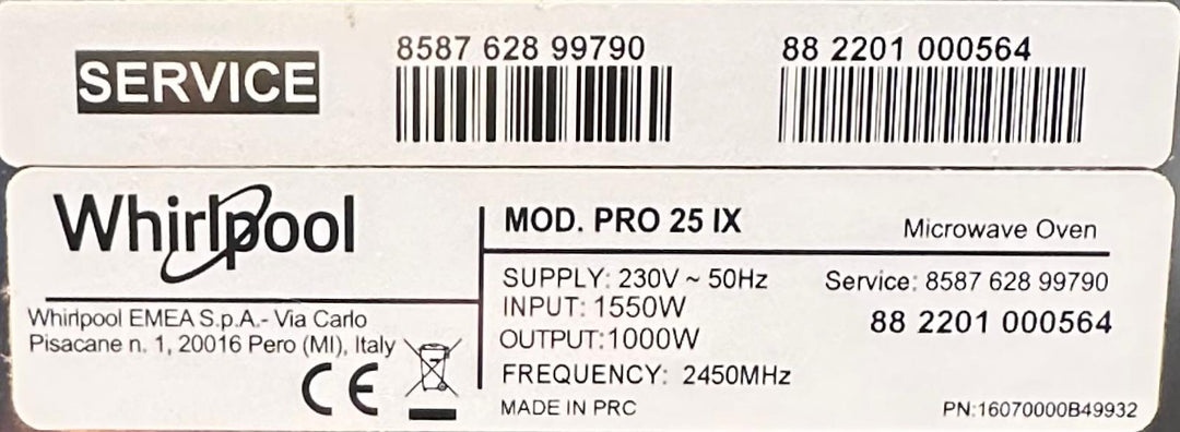 Mikroaaltouuni PRO 25IX 1000W