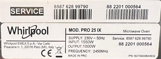 Mikroaaltouuni PRO 25IX 1000W