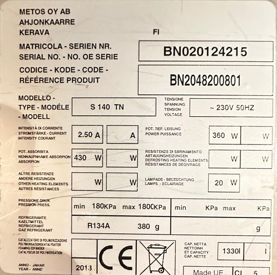 Tuplaovijääkaappi S 140 TN