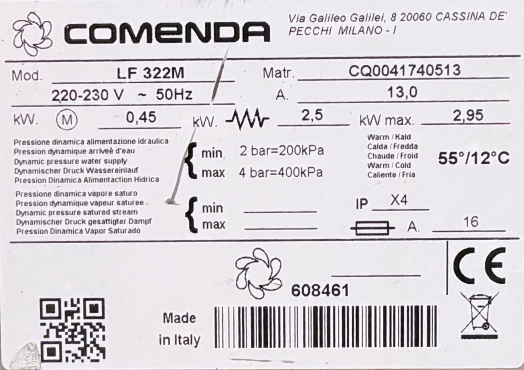 Luukkuastianpesukone Comenda LF 322M