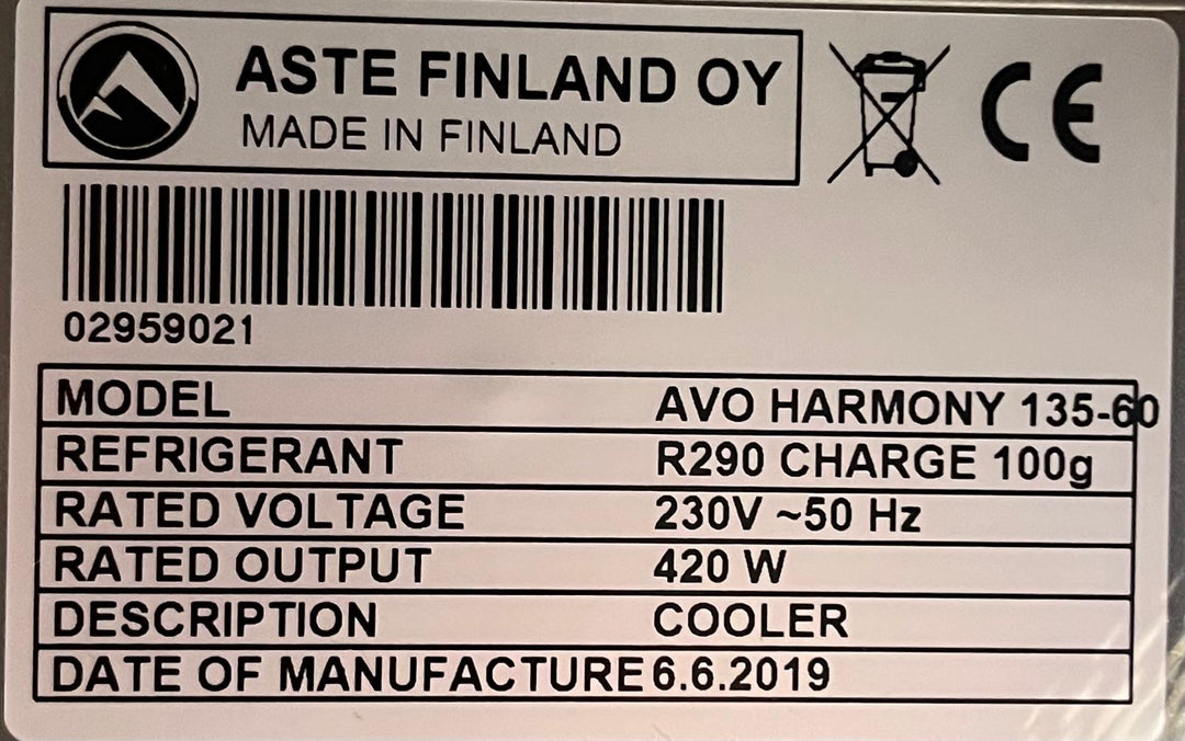 Kylmähyllykkö Avo Harmony 135-60