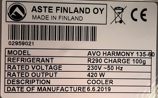 Kylmähyllykkö Avo Harmony 135-60