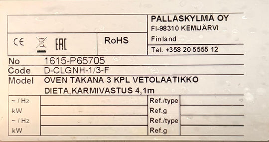 Kylmäkaapisto, jossa sisällä kolme vetolaatikkoa D-CLGNH-1/3-F