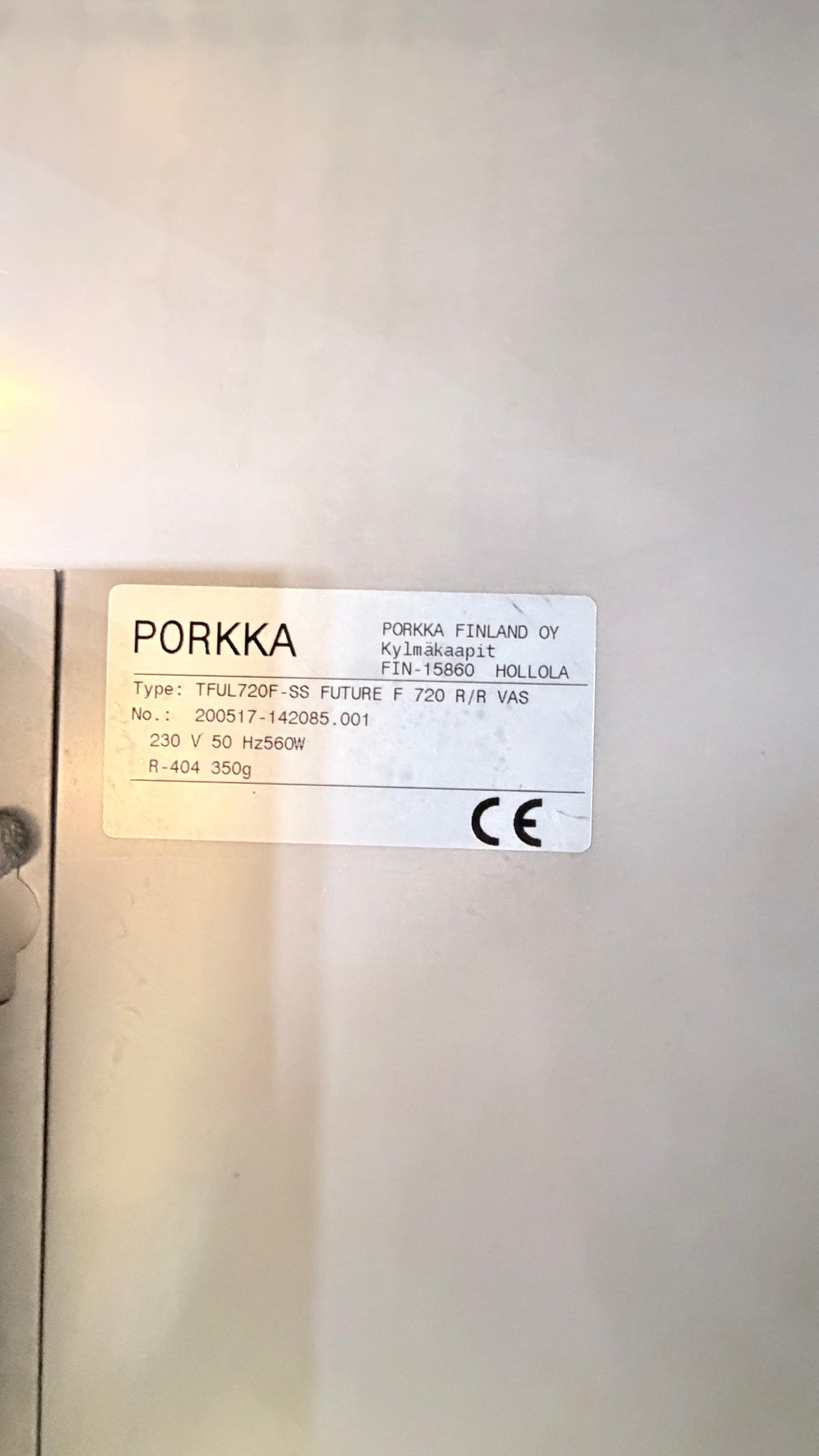 Pakastin Porkka TFUL 720F-SS