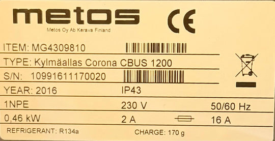 Kylmä buffetvaunu Corona Cbus 1200