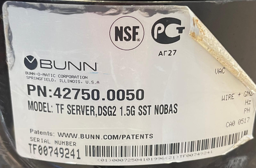 Kahvitermoskannu Bunn TF Server DSG2 1,5G SST NOBAS