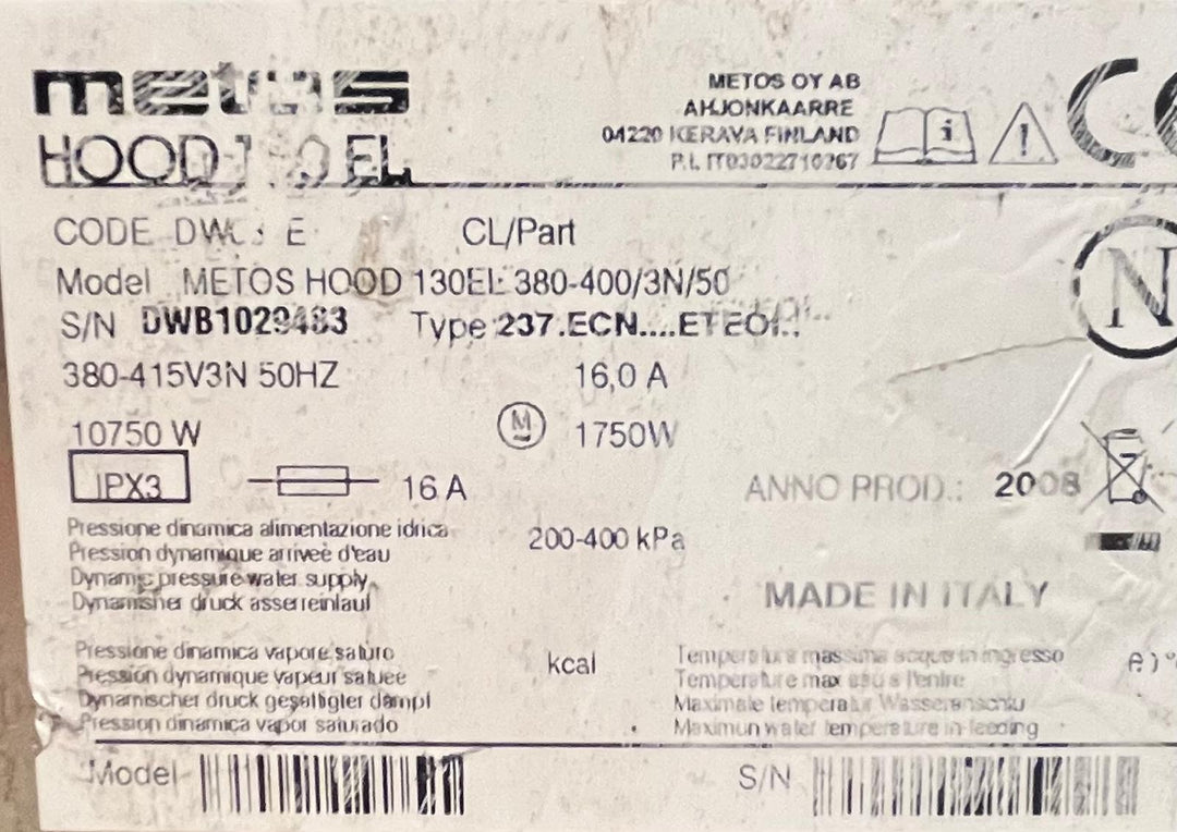 Kupuastianpesukone Metos Master Aqua 50 PS (DW009M)